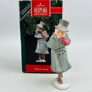 Hallmark‎ Ebenezer Scrooge Ornament A Christmas Carol Porcelain 1991 Vintage